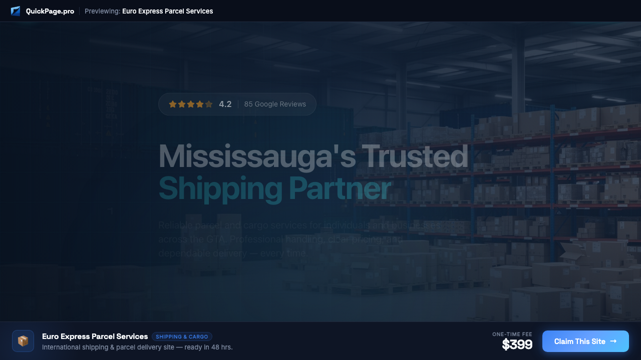 Euro Express Parcel Services website preview