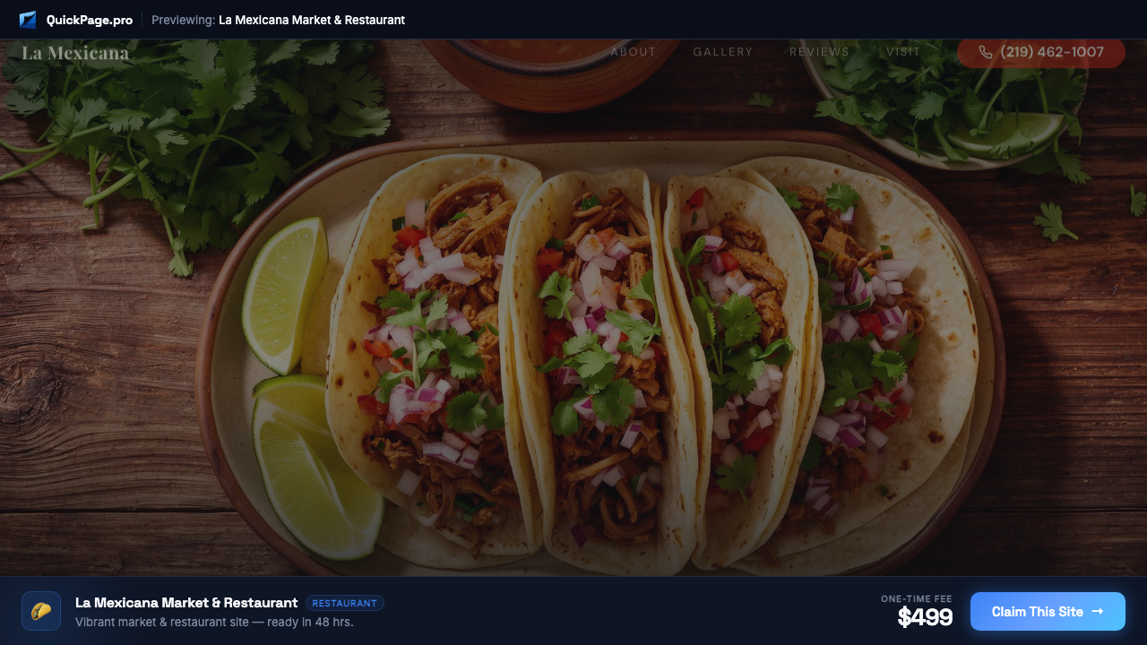 La Mexicana website design preview