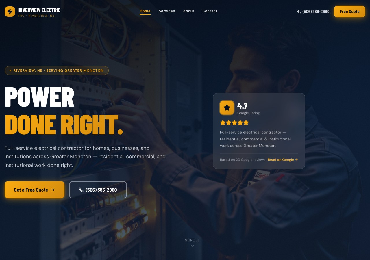Riverview Electric Inc website preview