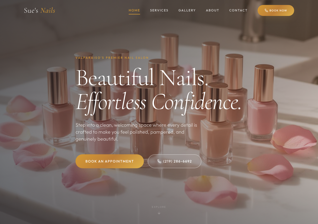 Sue's Nails website preview